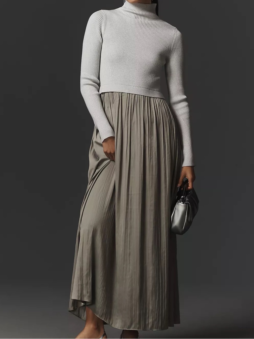 ANTHROPOLOGIE Thea Long-Sleeve Twofer Maxi Dress SZ 1X - Picture 1 of 15
